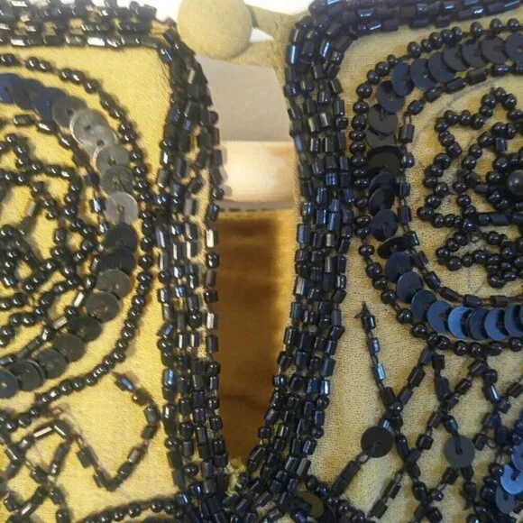 Vintage 80's Liu.jo Dress Art Wear Embellished Sequins Regency Gothic Wedding - Picture 12 of 15